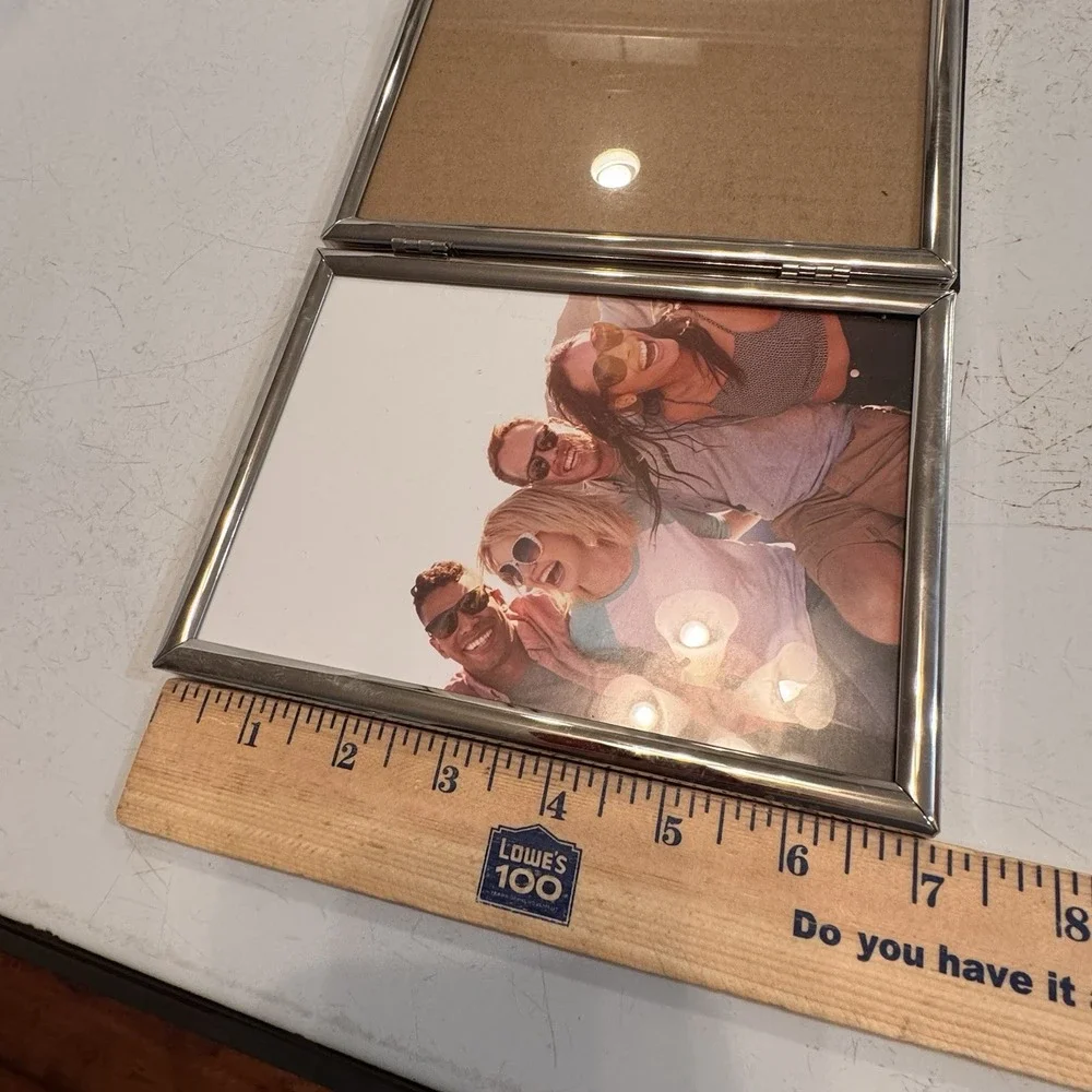 5x7 Double Hinged‎ Picture Frame Two Photo Folding Frames Wedding Family Collage